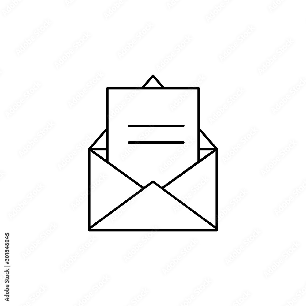Poster envelope, sms, letter icon. simple line, outline vector of information transfer icons for ui and ux,