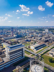 Fototapeta premium Chemical plant. These are workshops for the production of: ammonia, methanol, mineral fertilizers, urea, ammonium sulfate, liquid nitrogen fertilizers CAS, ammonia water, caprolactam, crystalline hydr