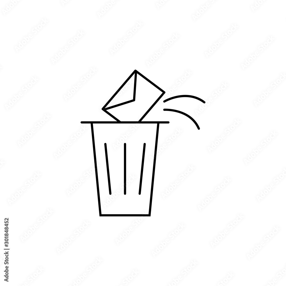 Poster trash, letter, envelope, icon. simple line, outline vector of information transfer icons for ui and 