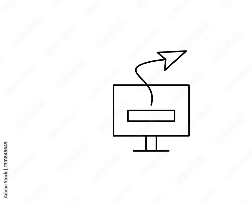 Poster computer, send, message icon. simple line, outline vector of information transfer icons for ui and u