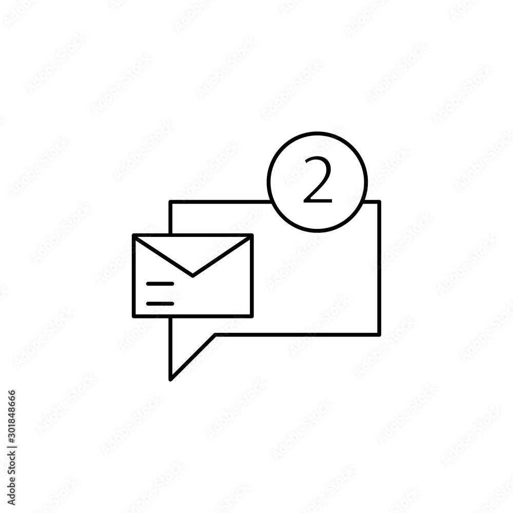 Poster chat, two message, email icon. simple line, outline vector of information transfer icons for ui and 