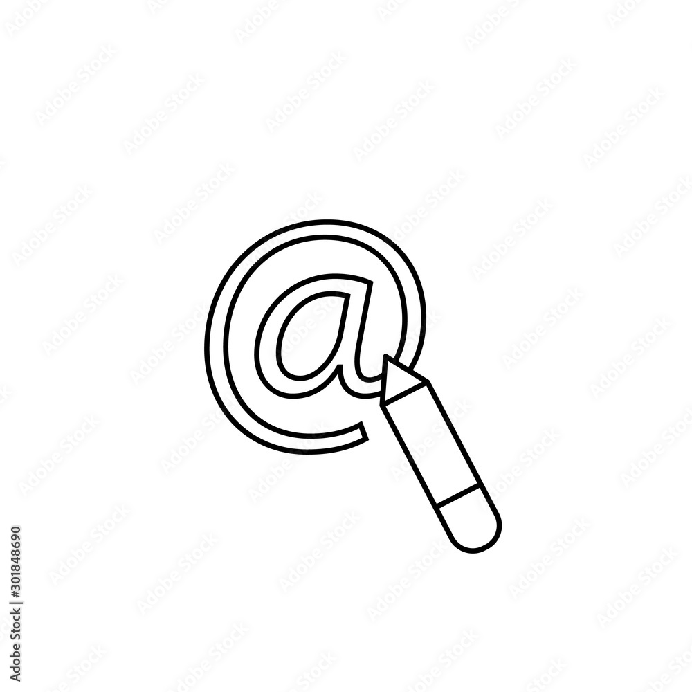 Poster email, pencil, message icon. simple line, outline vector of information transfer icons for ui and ux