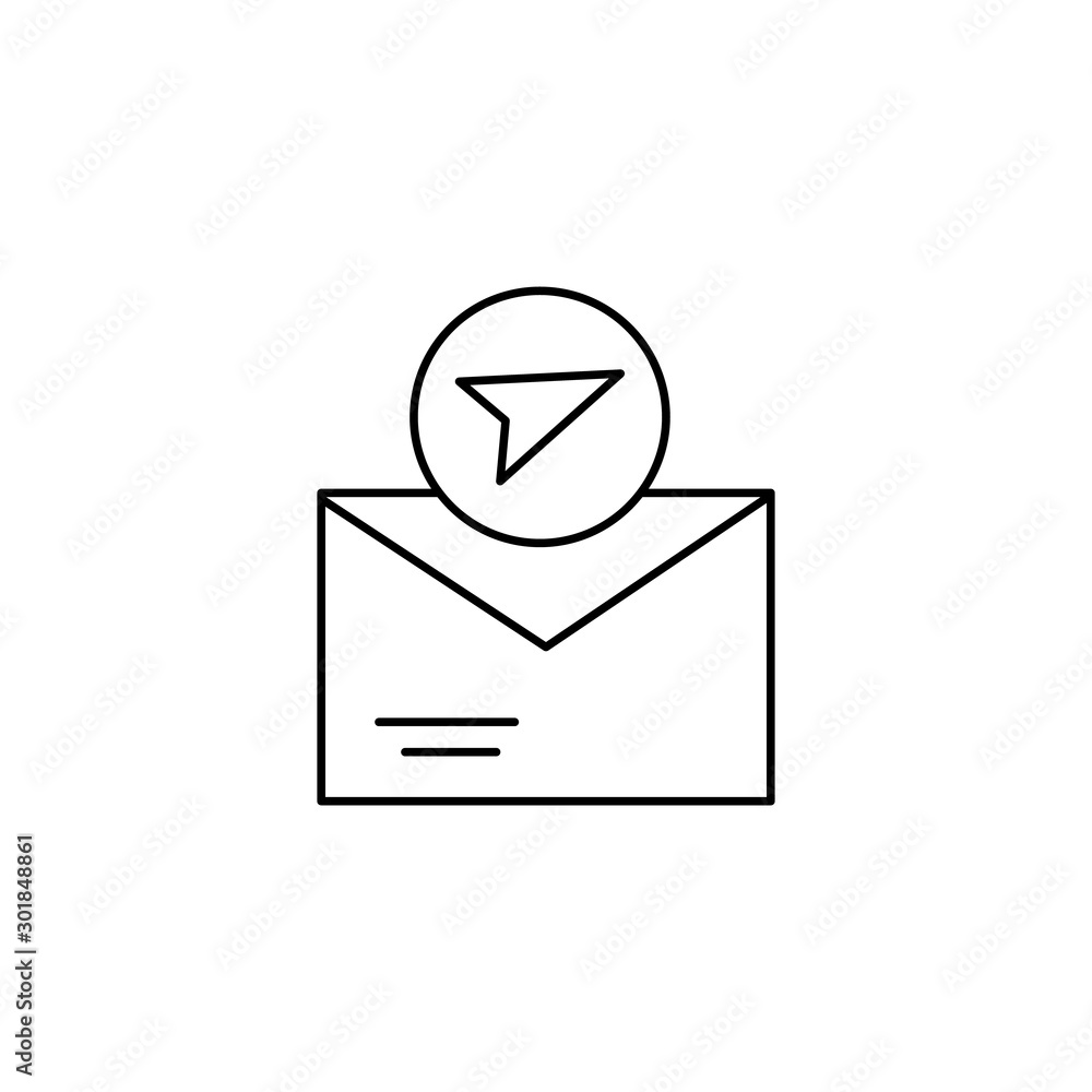 Aufkleber message, email, send icon. simple line, outline vector of information transfer icons for ui and ux, 