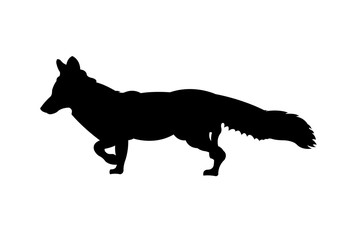 Fox silhouette vector illustration isolated