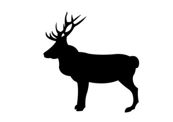Deer silhouette vector illustration isolated