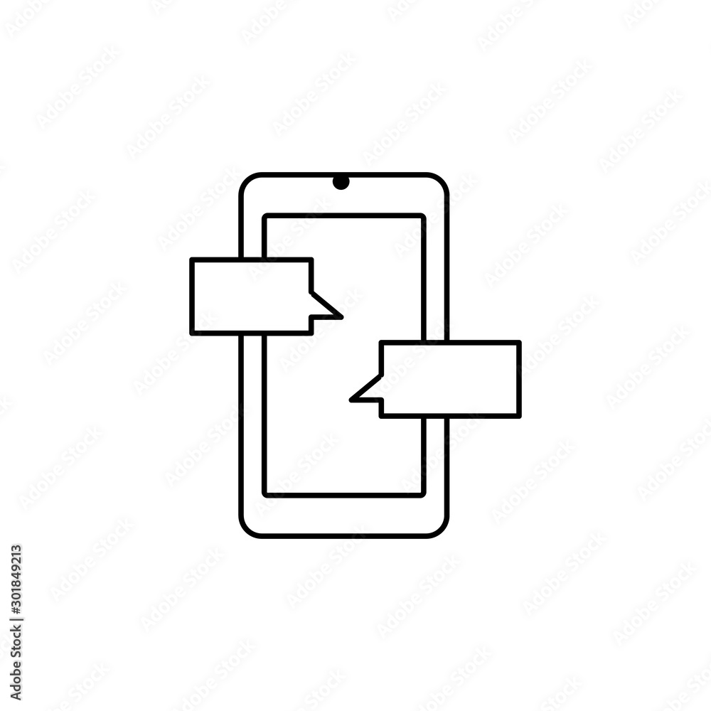 Poster phone, chat, message icon. simple line, outline vector of information transfer icons for ui and ux, 