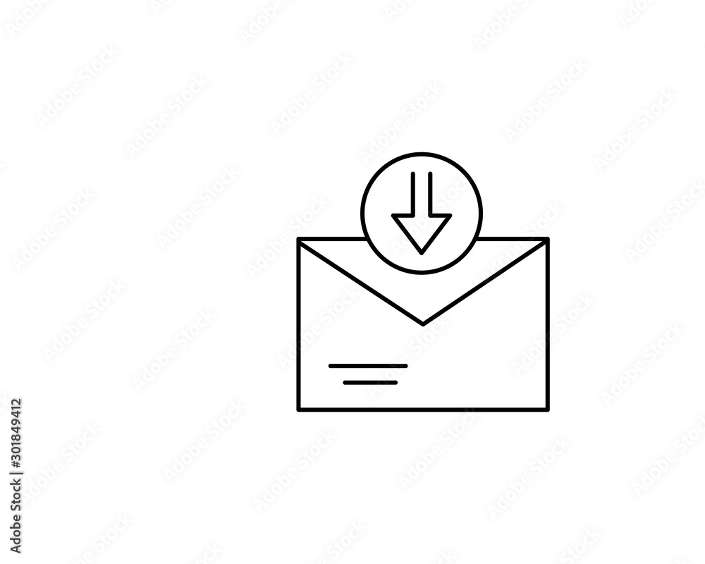Poster download, direction, message icon. simple line, outline vector of information transfer icons for ui 
