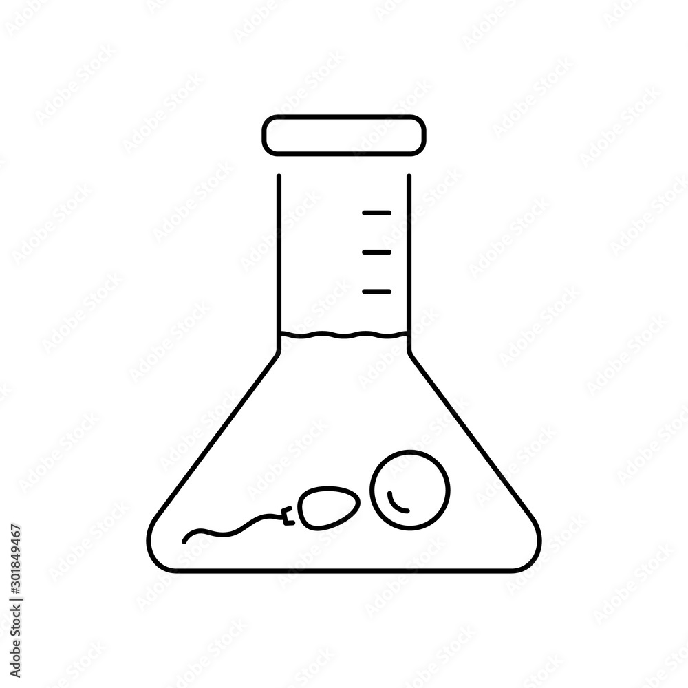 Poster tube ovum sperm icon. simple line, outline vector of artificial insemination icons for ui and ux, we