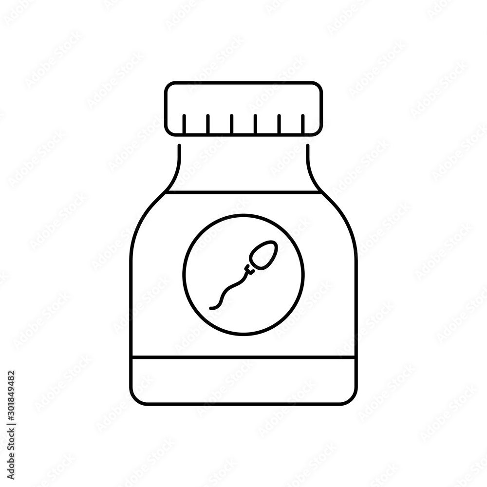 Poster jar sperm icon. simple line, outline vector of artificial insemination icons for ui and ux, website 