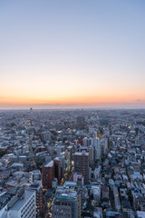 東京都世田谷区三軒茶屋から見る東京の夕景