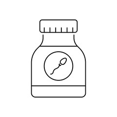 Jar sperm icon. Simple line, outline vector of artificial insemination icons for ui and ux, website or mobile application
