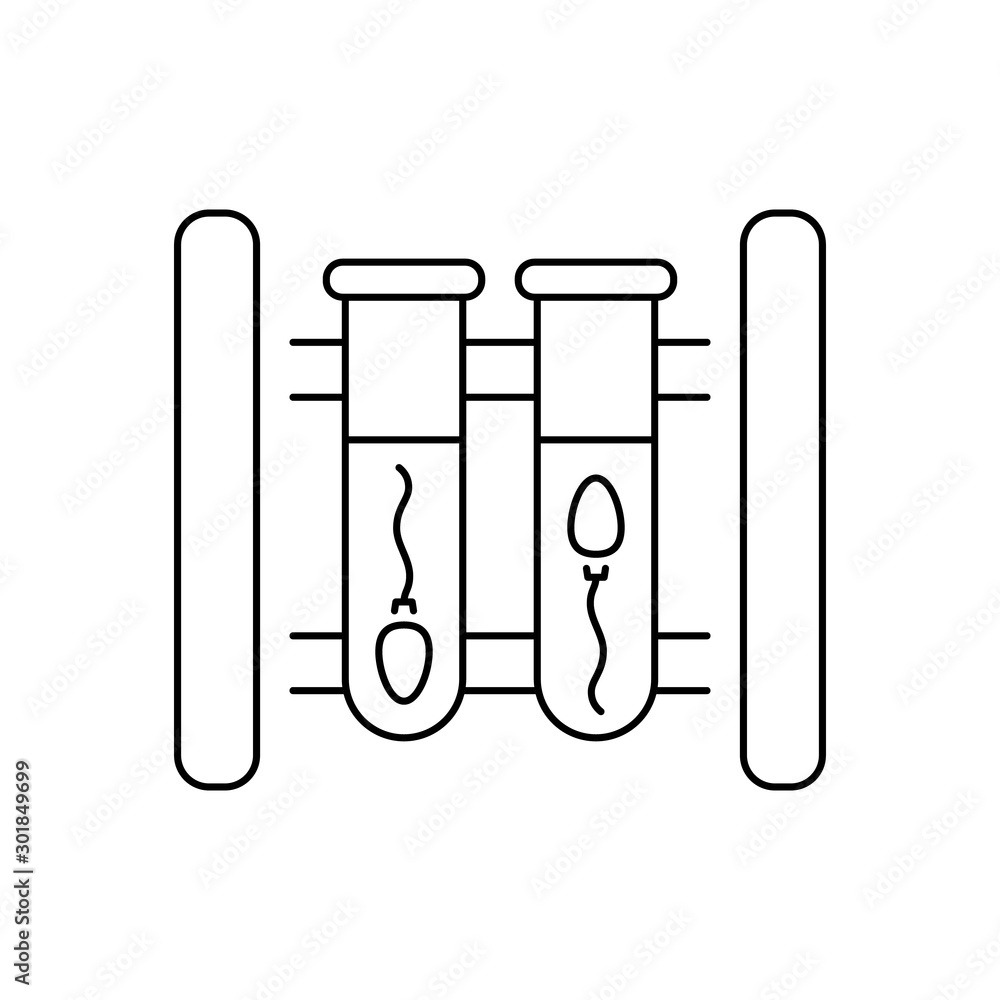 Poster tubes sperms icon. simple line, outline vector of artificial insemination icons for ui and ux, websi