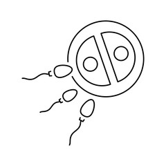 Ovum separation icon. Simple line, outline vector of artificial insemination icons for ui and ux, website or mobile application