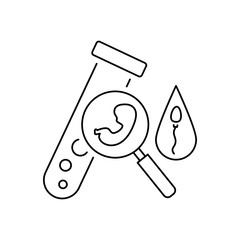 Tube embryo icon. Simple line, outline vector of artificial insemination icons for ui and ux, website or mobile application