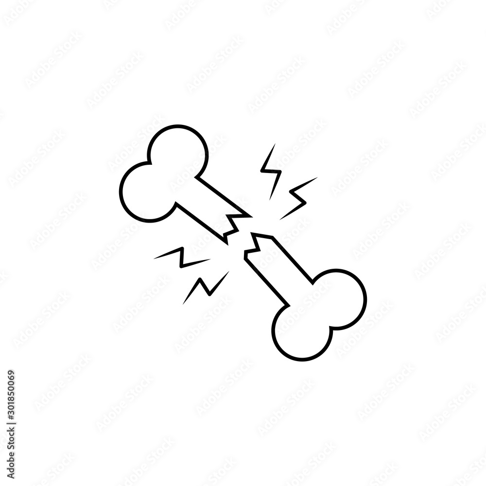 Poster broken bone anatomy icon. simple line, outline vector of human skeleton icons for ui and ux, website