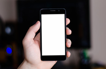 Black Smartphone Display Mockup Closeup 