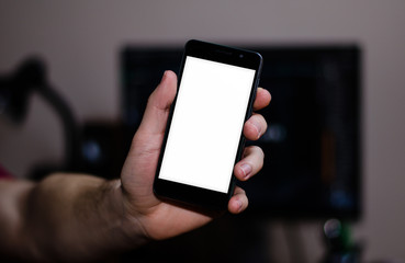 Black Smartphone Display Mockup Closeup 