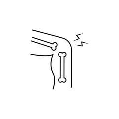 Bone leg broken pain icon. Simple line, outline vector of human skeleton icons for ui and ux, website or mobile application on white background