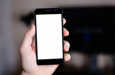 Black Smartphone Display Mockup Closeup 