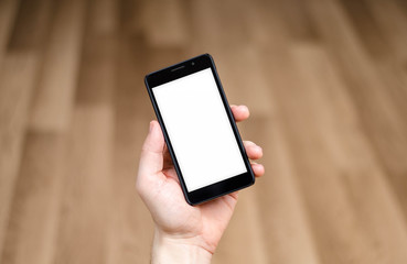 Black Smartphone Display Mockup Closeup 