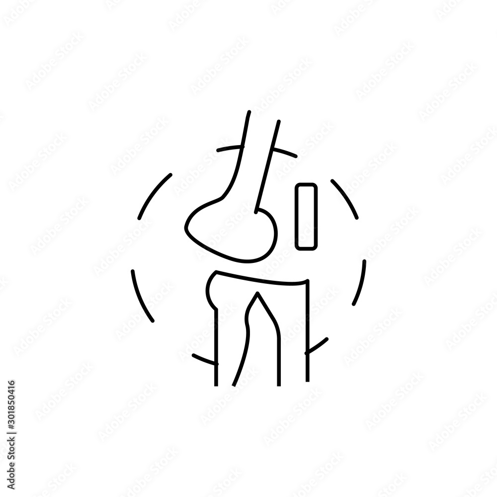 Poster bone fracture broken icon. simple line, outline vector of human skeleton icons for ui and ux, websit