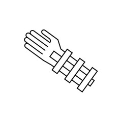 Hand broken bandage icon. Simple line, outline vector of human skeleton icons for ui and ux, website or mobile application on white background
