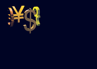 main currency symbols background texture 3D graphics