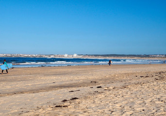 Fototapeta na wymiar Longs beach in the lagune of Peniche in Portugal
