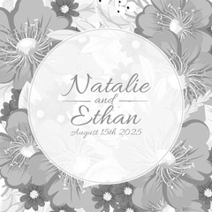 Wedding floral background - grey floral pattern