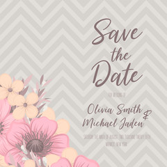 Floral wedding background - pink and beige flowers