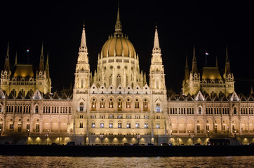 State Parliament of Budapest at night, Hungary