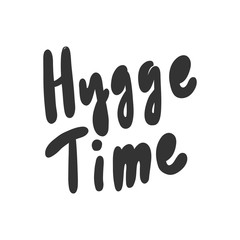 Hygge. Sticker for social media content. Vector hand drawn illustration design. 