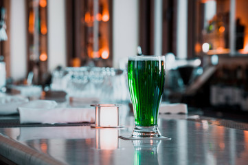 St. Patrick's Day Green Bear at the bar