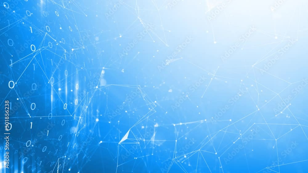 Poster network binary numbers data with abstract earth globe rotation and digital cyberspace lines, dots an