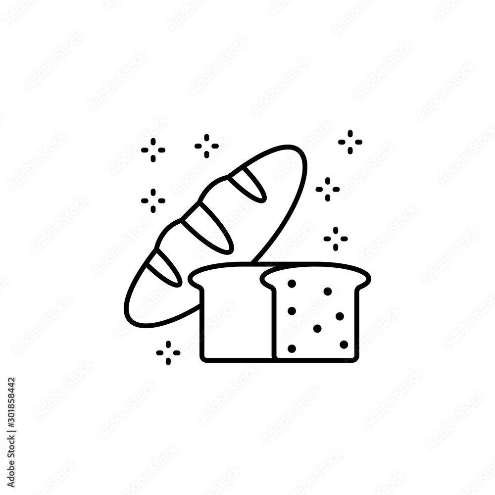 Poster bread icon. simple line, outline vector of grocery icons for ui and ux, website or mobile applicatio