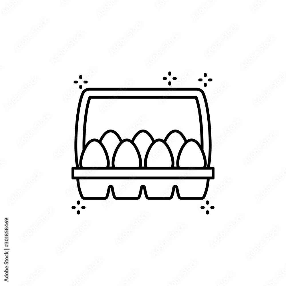 Poster eggs icon. simple line, outline vector of grocery icons for ui and ux, website or mobile application