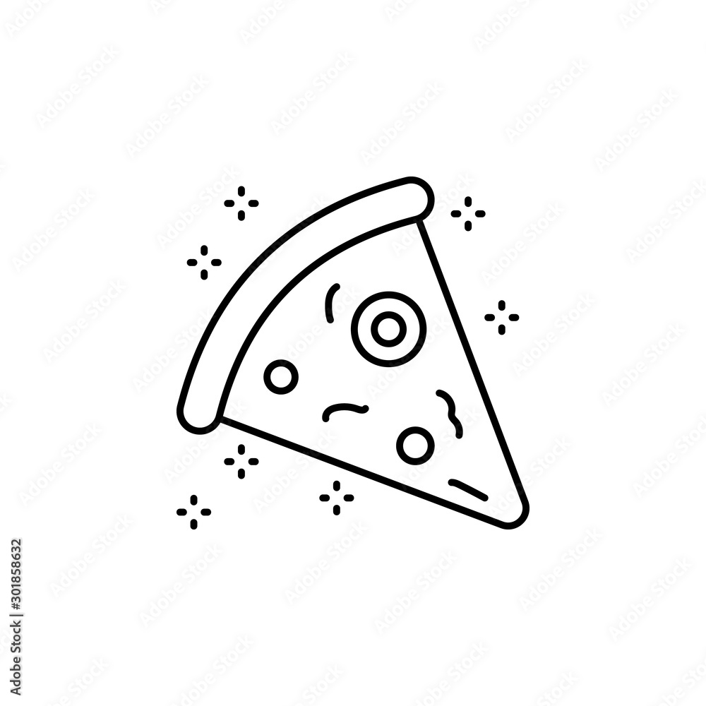Poster piece pizza icon. simple line, outline vector of grocery icons for ui and ux, website or mobile appl