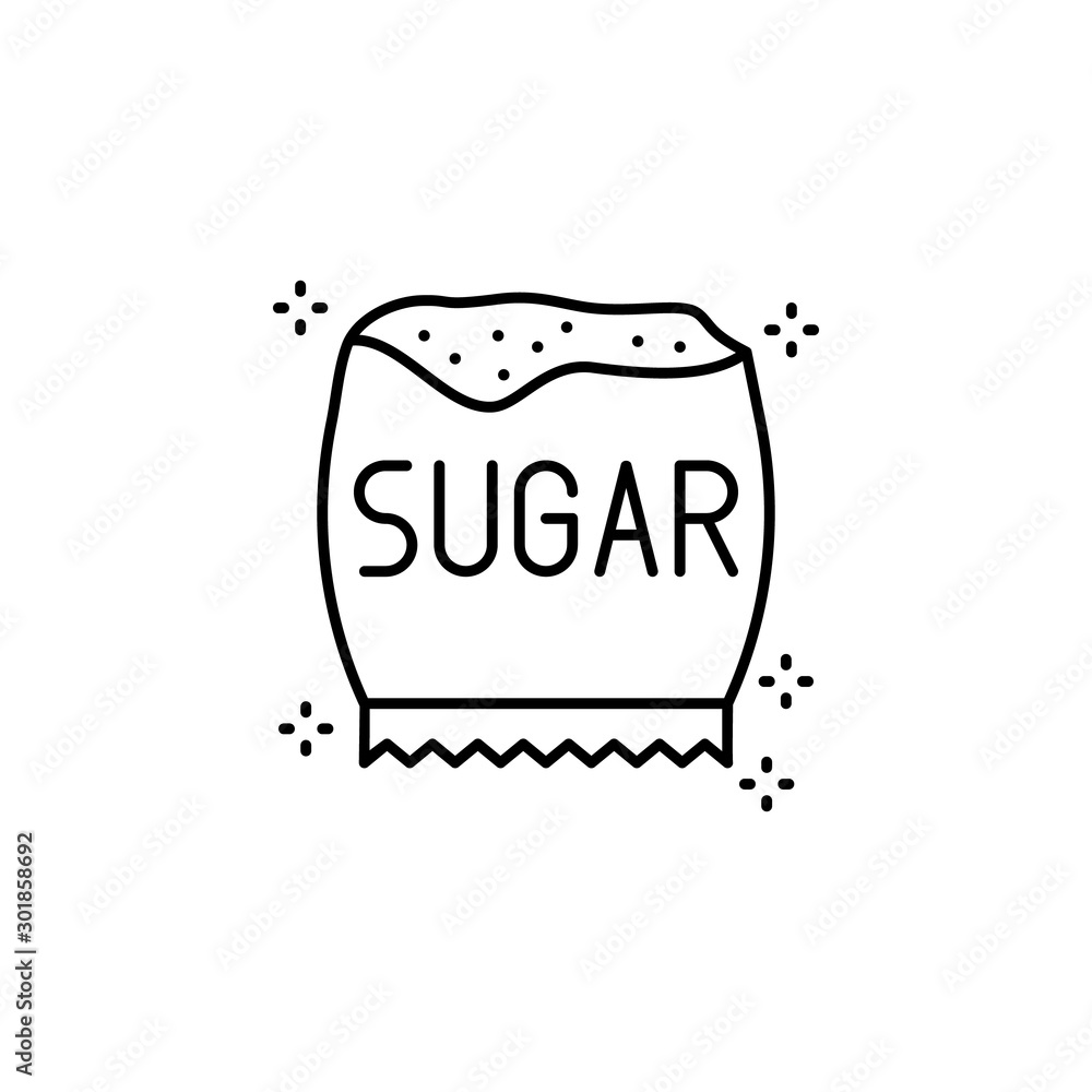 Poster sugar package icon. simple line, outline vector of grocery icons for ui and ux, website or mobile ap