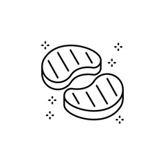 Meat beef steak piece icon. Simple line, outline vector of grocery icons for ui and ux, website or mobile application