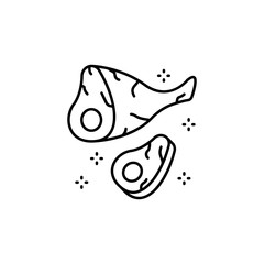 Ham leg pie icon. Simple line, outline vector of grocery icons for ui and ux, website or mobile application