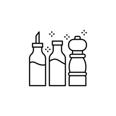 Condiments bottles icon. Simple line, outline vector of grocery icons for ui and ux, website or mobile application