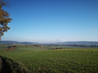 Fototapeta premium Beautiful sight on autumn landscape 