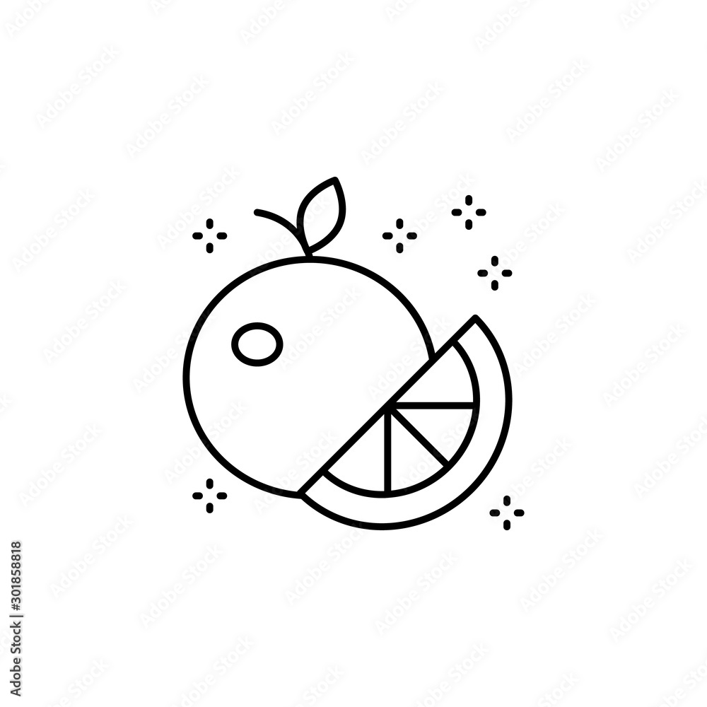 Poster orange lobule citrus icon. simple line, outline vector of grocery icons for ui and ux, website or mo