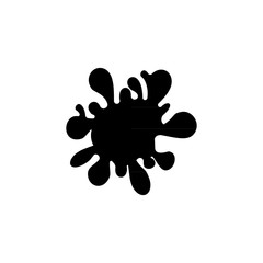 Splattered stain of paint, splash, drop black liquid