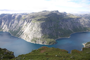 Hiking to Trolltunga near Odda, Norway