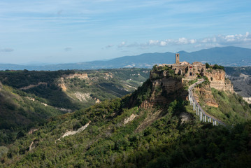 Fototapeta na wymiar Civita di Bagnoregio in the summer. Beautiful town on the hill. 