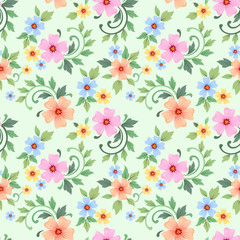 Seamless colorful flowers vector for fashion prints, wrapping, textile, paper, wallpaper.