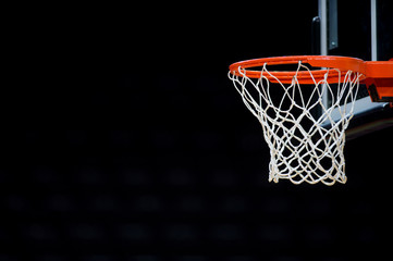 Basketball hoop isolated on black background