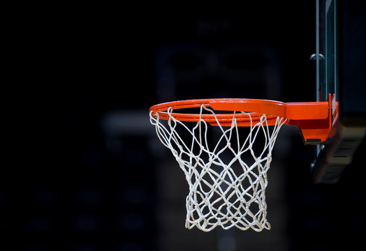 Basketball hoop isolated on black background Stock Photo | Adobe Stock