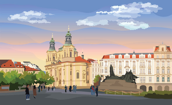 Colorful vector Prague 4